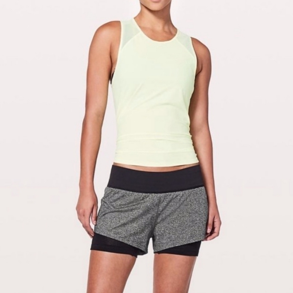 Lululemon Seamless Moves Short *2.5" Heathered Grey / Black Size 6